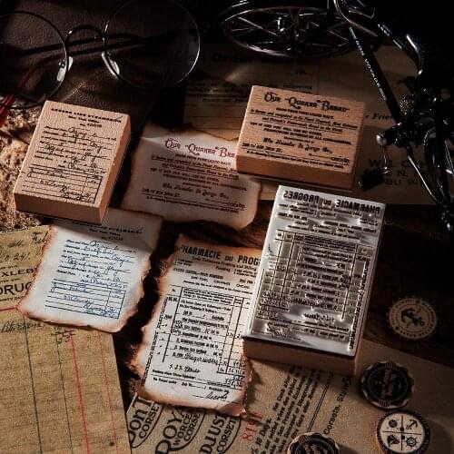 Vintage Atlantic Ticket Stamp Wooden Rubber Stamps DIY Journal Scrapbooking Crafts Decoration Planner Seal Stationery