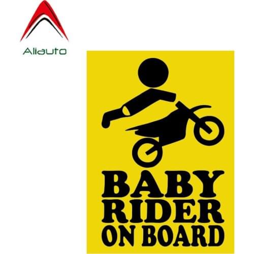 Aliauto Funny Car Sticker Baby Rider on Board Accessories Decal PVC Water Proof for Nissan Suzuki Peugeot Skoda Volvo,10cm*13cm