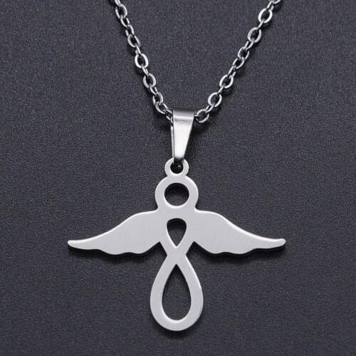 Angel Stainless Steel Charm Necklace for Women Accept OEM Order Dainty Steel Necklaces Wholesale Fashion Jewelry Necklaces