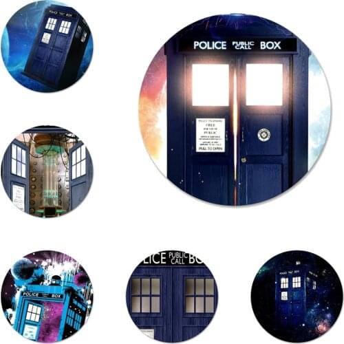 58mm Tardis Box Doctor Who Icons Pins Badge Decoration Brooches Metal Badges For Backpack Decoration