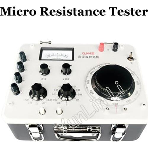0.00001-1 ohms Micro Resistance Tester Dual-arm Electricity Bridge High Stability Wire Detector QJ44