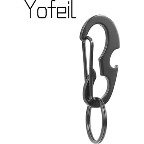 1PC EDC Multi-Function D Buckle Camping Hiking Metal Mountaineering Buckle With Spanner Spring Hook Hang Button Quick Release