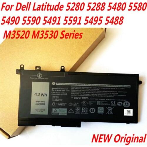11.4V 42Wh 3DDDG Laptop Battery For Dell Latitude 5280 5288 5480 5580 5490 5590 5491 5591 5495 5488 M3520 M3530 Series