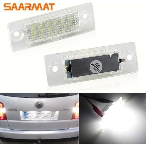 2pcs No error led 18SMD license plate light For Volkswagen Skoda Golf5 Caddy Passat Cimousint Transpiarter/T5 Touran Jetta