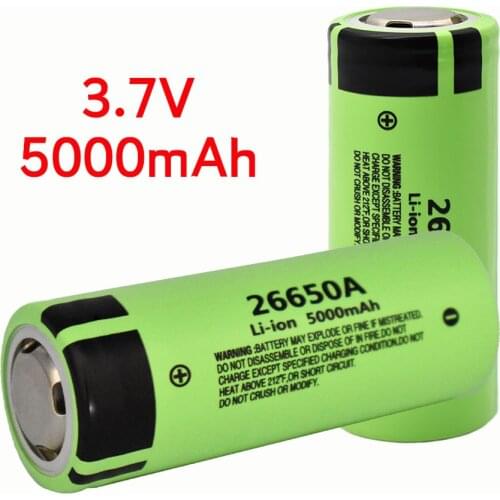 2021 100% Original Panasonic 26650A 3.7V 5000mAh High Capacity 26650 Li-ion Rechargeable Batteries