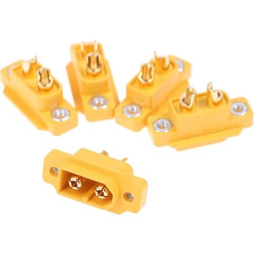 5pcs XT60E-M Mountable XT60 Male Plug Connector Model Aircraft Power Battery Plug Fixed Version Male XT60E1-M