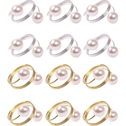 6PCS Napkin Buckle Hoop Napkin Rings Circle Serviette Holder for Wedding Hotel Supplies Table Decoration