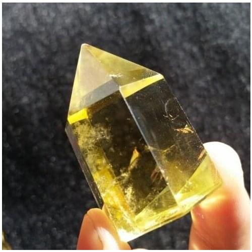 80g High quality 100% natural citrine quartz crystal wand double points for healing