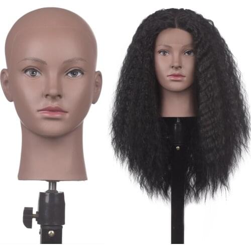 Afro Female Bald Mannequin Head Black Manikin Mode Professional Cosmetology Head For Cap Wig Display Dummy Head