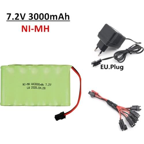 7.2V 3000mah 2800mah rechargeable NI-MH AA battery for Remote control electric toy boat car truck 7.2 V 2400 mah aa nimh battery