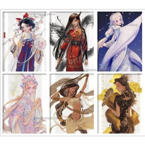 5d Diy Full Drill Diamond Painting Disney Princesses Asian Style Diamond Mosaic Embroidery Cross Stitch Kits Art Home Decor Gift