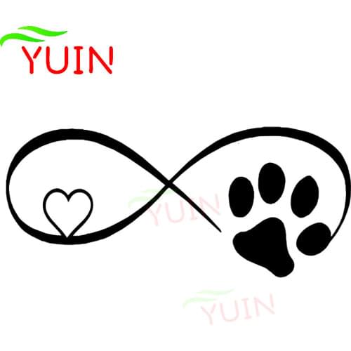 Car Sticker Dog Cat Paw Love Cartoon Decals Fashion Design Cars Modeling PVC Bumper Window Decoration Waterproof Decal