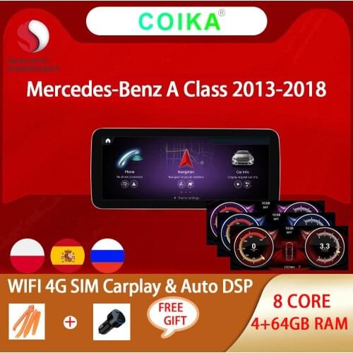 Snapdragon 8 Core CPU Car GPS Navi Stereo For Merdedes benz A GLA W176 X156 C117 IPS Touch Screen 1920*720P WIFI 4G Android 10.0