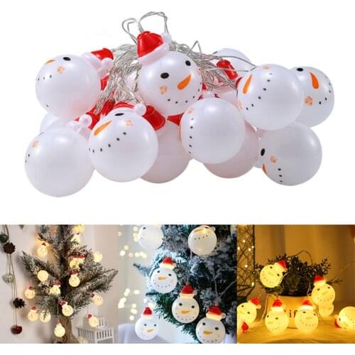2M 10LED Snowman Santa Claus String Light Christmas Tree Decor New Year Outdoor Party Garden Garland Wedding Xmas Decorative