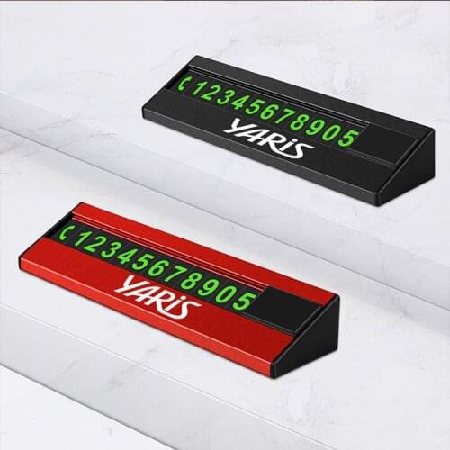 For Toyota yaris Phone Number Notification Car Temporary Parking Card alloy Luminous Car Sticker Accessories