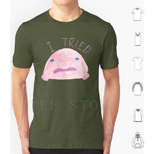 Belinda The Blobfish T Shirt Cotton Men Diy Print Blobfish Cute Kawaii I Tried Try Your Best Pretty Ugly Belinda Zoo Fish Make