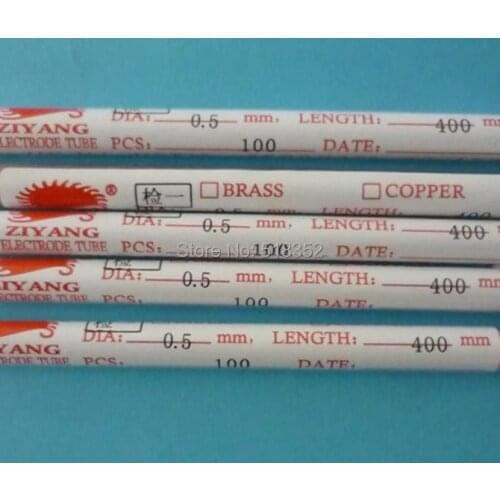 0.5mmx400mm Ziyang Brass Electrode Tube with Single Hole for EDM Drilling Machines