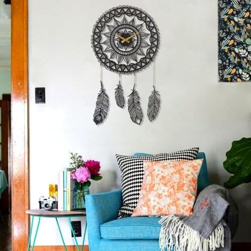 DREAMCATCHER METAL DUVAR SAATİ KÜLTÜR ŞIK SANAT DEKOR DEKORATİF MODERN PANP SAAT