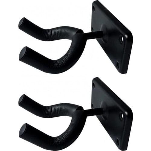 Wall Mount U-shaped Electric Guitar Bass Ukulele Display Hook Holder Hanger Wall Mount Stand Instruments Accessory Black Perfor