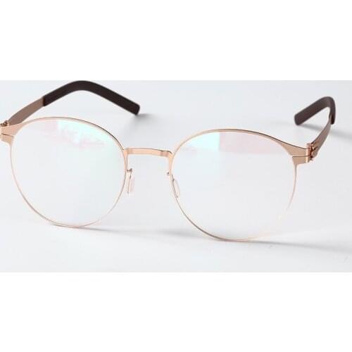 2021 New German Brand Design Glasses Men Medical Stainless Steel Retro Round Eyeglasses Women Lightweight Spectacle Frame GROOT