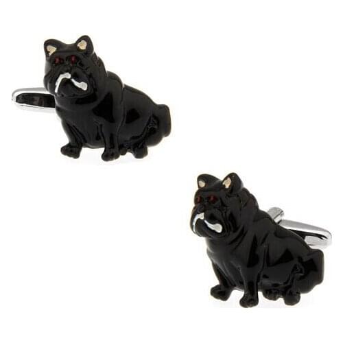New Arrival Dog Black Colour Copper Novelty Animal Pet Style Cuff For Men Wholesale Cuff Links