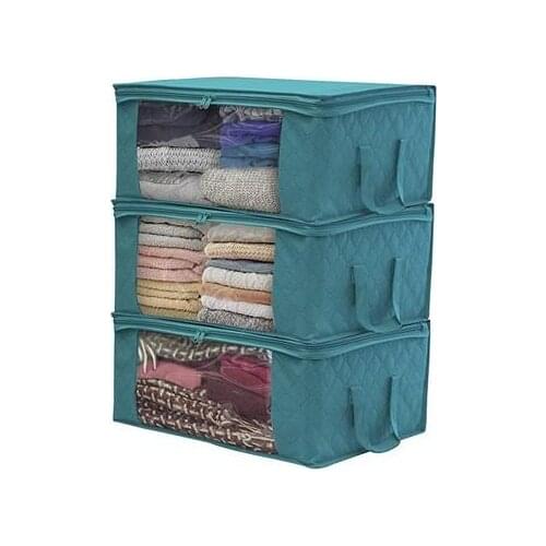 1/3Pcs Clothing Wardrobe Organizer Bag Clothes Blanket Quilt Closet Box Bag Home Foldable Storage Organization Moisture-proof