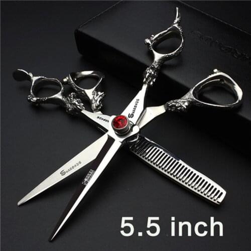 New Professional Hair Scissors 5.5 inch Hairdressing Cutting & Thinning Scissors Dragon Barber Shears Scissors