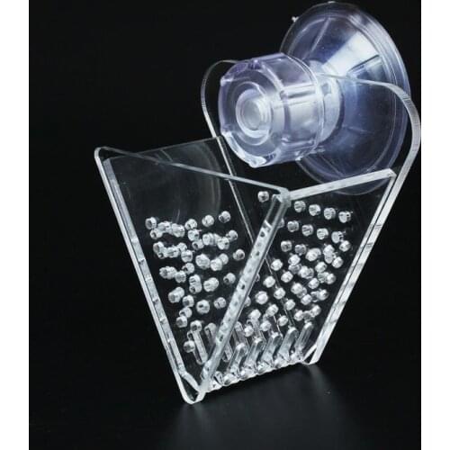 Fish Tank Triangle Feeder Crystal Shrimp Glass Ornamental Fish Feeder Circle Small Prawn Tank Shrimp Food Pot