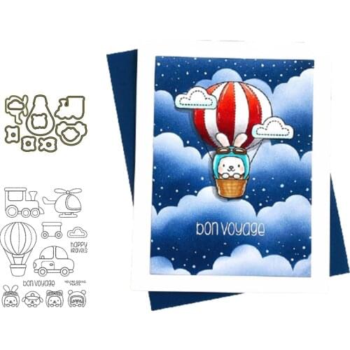 Happy Travels 2021 Stamps and Dies About Travel Places Stamps and Die Sets for Diy Card Making