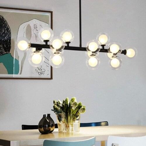 Nordic Chandelier Lights luminaires suspendus hanglampen LED Lighting Fixture Black Gold Magic Bean Hanging Lamps Bubble Lamp
