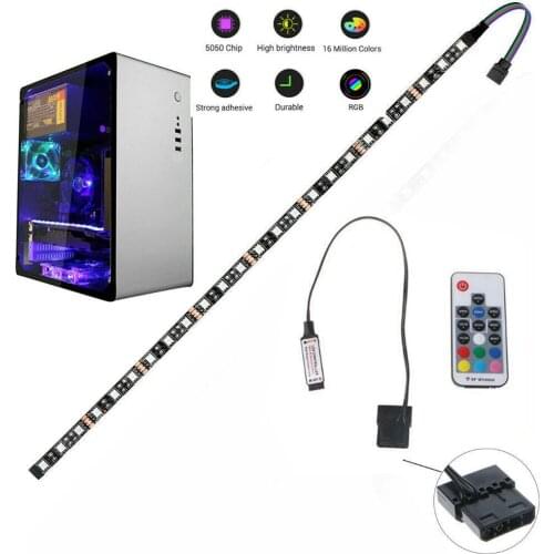 17key RF remote led Strip lights RGB ADD_Header for pc case 12V Background PC Computer Case Adhesive tape lamp Molex Connector
