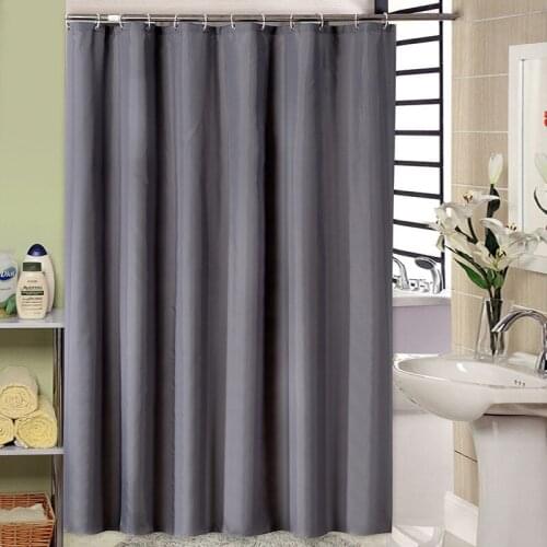 Dark Gray Shower Curtains Solid Color Polyester Cloth Waterproof Shower Curtains Bathroom Accessories