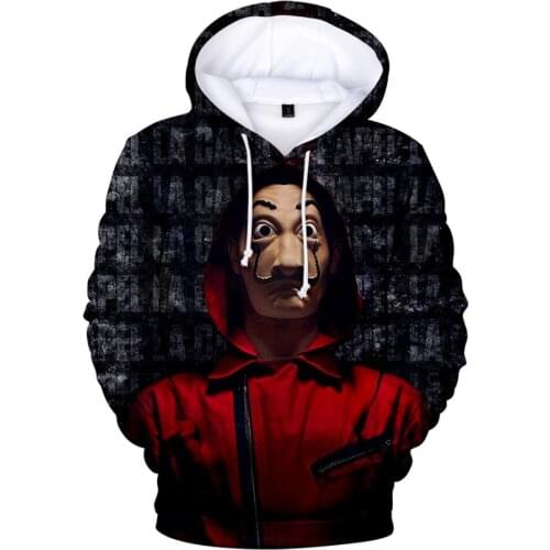 3D Hoodies Sweatshirt Print TV series La casa de papel Money Heist House of Paper Men/Women bella ciao Brand Hoodie Clothing