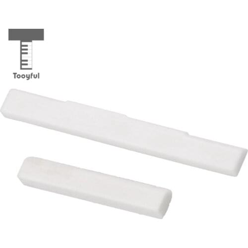 Tooyful Replacement Bone Bridge Saddle Nut Set Slotted for 4 String Ukulele Guitar Parts