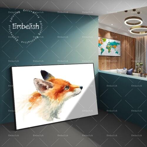 Embelish 1 Pieces Watercolor Wild Animal Red Fox Wall Art Pictures For Living Room HD Canvas Painting Home Decor Posters Bedroom
