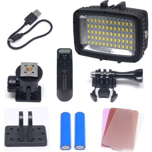 Mcoplus LE-60Y Waterproof Video LED Light Underwater 40m 1800LM 60pcs Diving Lamp for DV DSLR Gopro XIAOYI Sjcam Hero Cameras