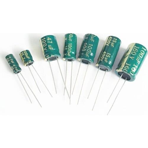 High Frequency Low ESR 6.3V 10V 16V 25V 35V 50V 400V 450V 22UF 47UF 100UF 220UF 330UF 470UF 680UF 1000UF 1500UF 2200UF