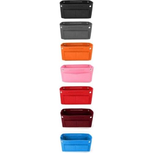 Women Fashion Felt Cloth Inner Bag Fits in Insert Handbag Multi-Pockets Cosmetic Bags Storage Personal Belongings Organizer