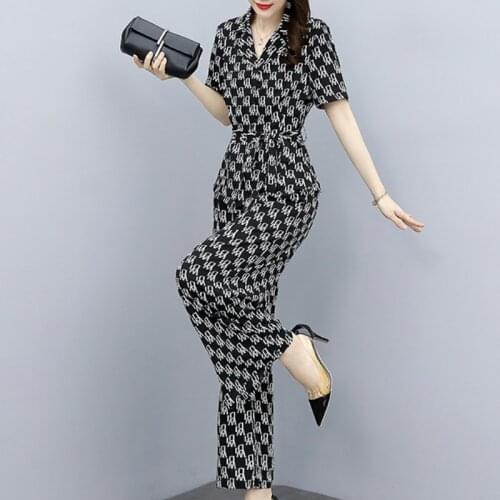 Womens Summer Suit Clothing Chiffon Wide Leg Pants Skirt Print Sweetshirts Sport 2021 New Top Female Foreign Two Piece Sets