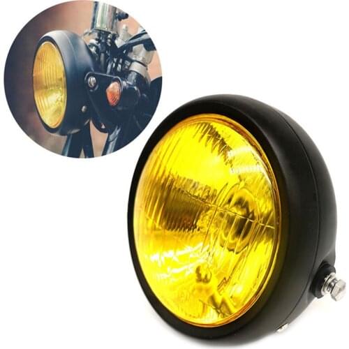 1PC Black Motorcycle Headlight Head Lamp Retro Vintage Headlight For GN125 Cafe Racer Bobber Custom