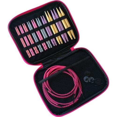 10Pairs Aluminum Circular Knitting Needles Crochet Hooks Set Changeable Head DIY Craft Yarn Knitting Socks Sweater Weaving Tool