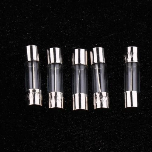 100PCS 0.2A 0.5A 1A 2A 3A 5A 6A 8A 10A 15A AGU Glass Nickel Plated Fuses