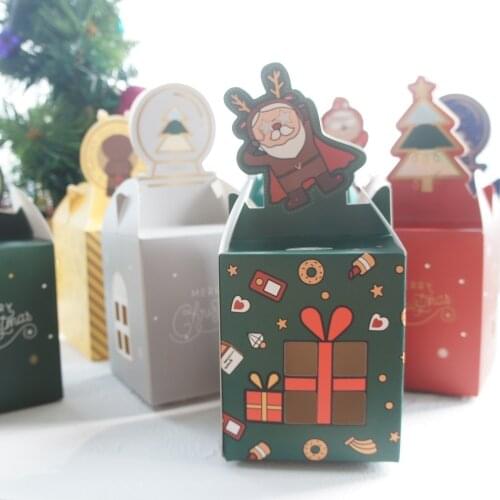 Hello Christmas Design 12pcs mix style Paper Box Gifts Chocolate Cookie Packaging Party Favors Decoration Use Storage Boxes