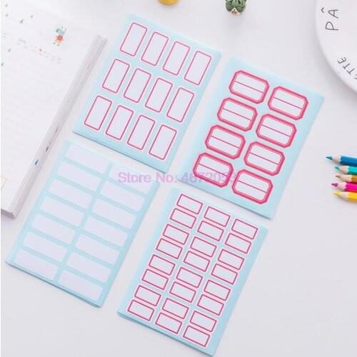 200sets/lot Post Stickers Note White Label Blank Self Adhesive Sticky Tags Craft Stickers 12 Sheets/set