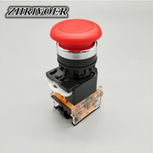 22mm LA38-11M Self-locking/Self-reset Mushroom Head Push Button Switch 10A/440V Select Button Switch