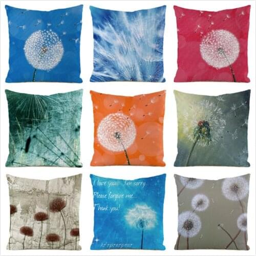 45cm*45cm **Dandelion** Inimitated Silk Fabric Throw Pillow Covers Couch Cushion Cover Home Decorative Pillows Pillow Case