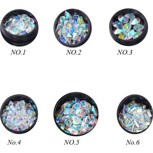 AB Nail Rhinestones Multicolors Shiny Round Diamond 3D Nails Decoration UV Gel Pointed Foiled Back Faceted Decor