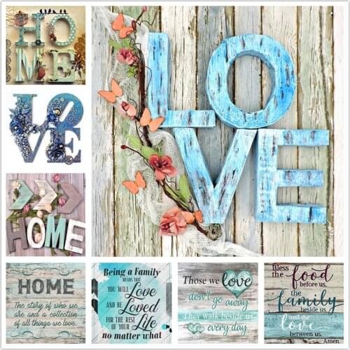Diamond Painting English Letter LOVE 5D DIY Full Diamond Embroidery Mosaic Cross Stitch Heart Home Decorative Painting