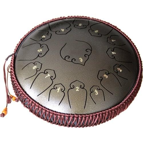 BATESMUSIC Handpan 14 Inch 15 Tongue Drum Notes Drum Tank Drum for Meditation, Yoga and Zen with Travel Bag
