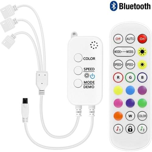 Bluetooth Controller Smart RGB Controller DC 5V 12V 24V 24Key IR Remote Control For 2835 5050 RGB LED Strip Build In Microphone